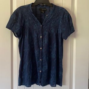 Calvin Klein Print Button Down Top